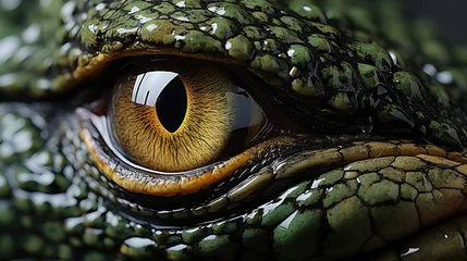 Foto op Canvas Close up of crocodile animals eyes. © tong2530