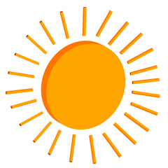 isometric icon bright sun