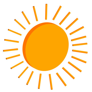 isometric icon bright sun