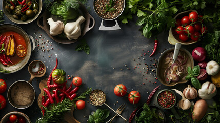 Obraz na płótnie Canvas vegetables in a pan