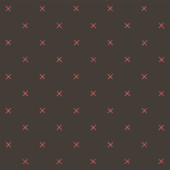 small hand drawn pink crosses. gray repetitive background. decorative art. vector seamless pattern. geometric fabric swatch. textile design template