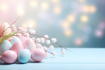 pink eggs, easter concept.