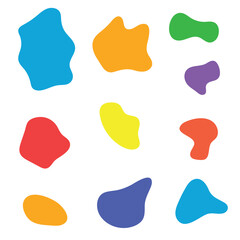 Abstract spots, Set of splash icons isolated on white background