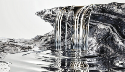 Dynamic water flow in a natural landscape, capturing the power and beauty of waterfalls and rivers in motion