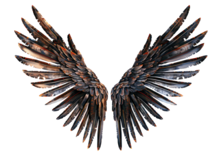 Flying wings isolated on transparent background