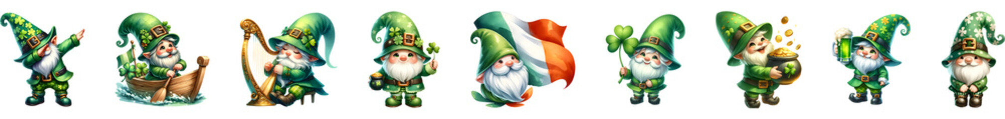 Set of St Patrick's Day Gnome collection