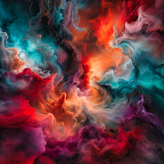 Fototapeta premium Vibrant abstract cloud texture, creating a dreamlike and colorful backdrop with imaginative and vivid artistic effects