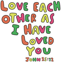 Hand draw font John 15:12