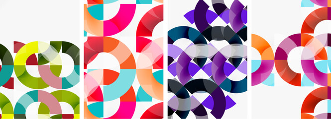 Set of round lines and circles poster backgrounds. Vector illustration For Wallpaper, Banner, Background, Card, Book Illustration, landing page