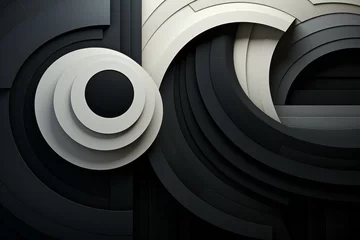 Fotobehang Abstract automotive tire design with circles on grey background © JackDong