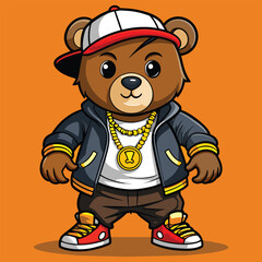 A Stylish Berar Wearing Hip Hop Style vector file 