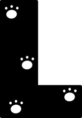 l alphabet paw footprint letter