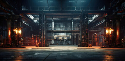 Metal Pipe-Filled Industrial Workshop for Production Stock