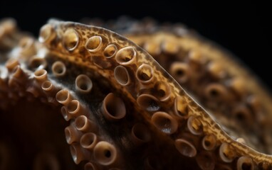macro shot of an octopus tentacle 