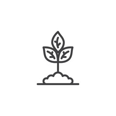 Sprout emerging from the soil line icon