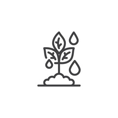 Watering plant line icon