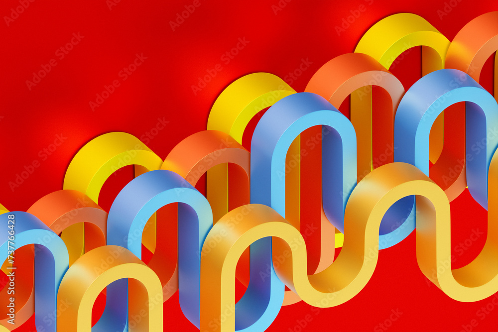 Poster 3d multicolor geometric shapes . abstract design elements. dynamic abctract pattern, 3d illustration