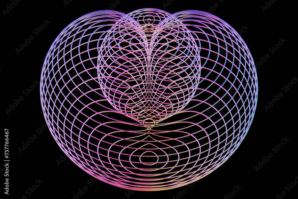 Aufkleber abstract rainbow neon glowing crossing lines pattern. dark  background of colorful neon glowing ligh