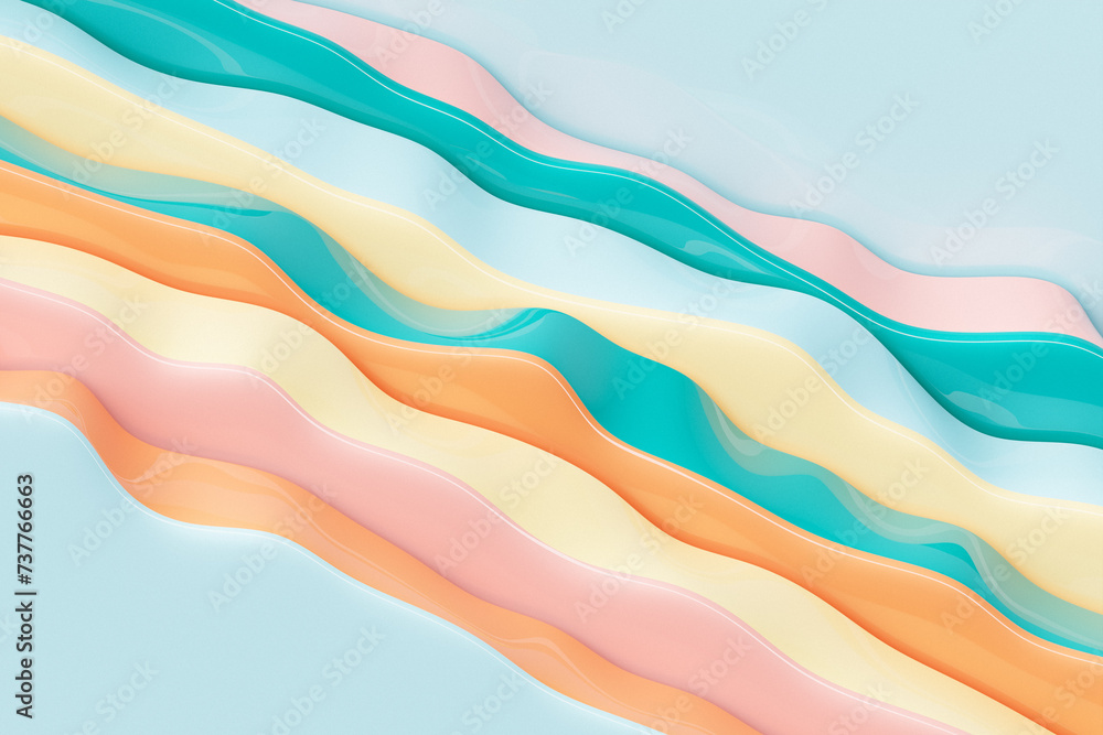 Aufkleber 3d illustration of a classic purple abstract gradient background with lines. print from the waves. m
