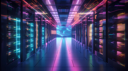 Fototapeta premium Data center, the core hub of the digital era