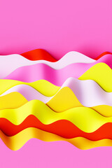 3d illustration of a  colorful  abstract gradient background with lines. PRint from the waves. Modern graphic texture. Geometric pattern.