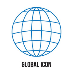 global icon from strategy collection. Thin linear global, business, technology outline icon isolated on white background. Line vector global sign, symbol for web and mobile in eps 10.
