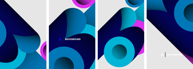 Abstract round shapes and circles poster designs. Vector illustration For Wallpaper, Banner, Background, Card, Book Illustration, landing page