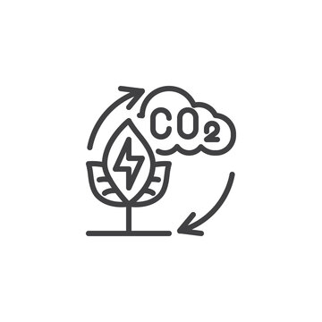 Carbon Dioxide Photosynthesis line icon