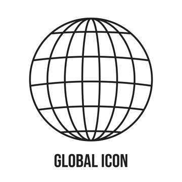 Global icon with flat style. Isolated on white background  vector global icon image, simple style. used in web and template . eps 10.