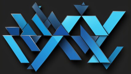 Black and Blue Gradient Geometric Diagonal Banner 