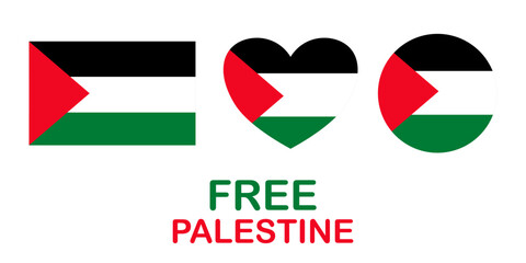 Palestine flag. Flag of Palestine. Vector illustration.