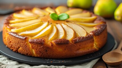 cake made of yogurt and entire pears