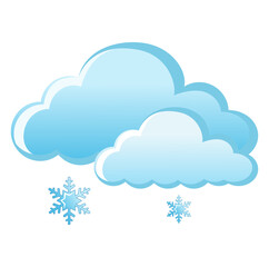 Fototapeta premium Vector isolated weather app icon with snow cloud. Interface elements in flat design. For web design