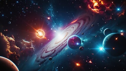 Space galaxy background, Space wallpaper, galaxy wallpaper, In space, there are lots of stars shining and planets and galaxies