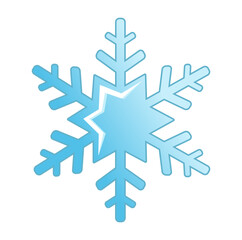 Vector isolated weather app icon with blue snowflake. Interface elements in flat design. For web