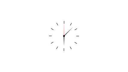 Analogue wall clock vector with hour, minutes, and seconds hands, Analogue clock icon vector illustration