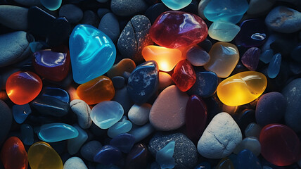  colored beach stones background,colorful pebble wallpaper.