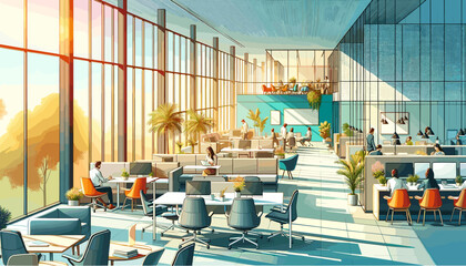 Concept vector illustration of business office.	