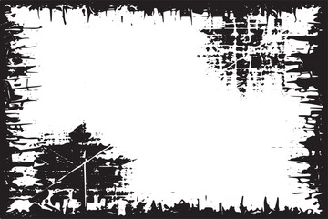 black and white vector image of grunge destressed rough weathered background texture