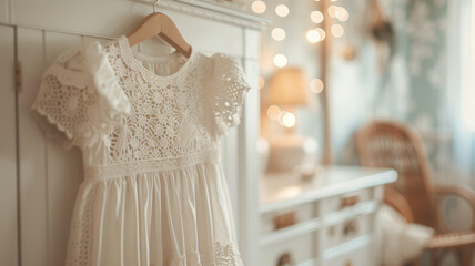 A beautiful white dress for a little princess.