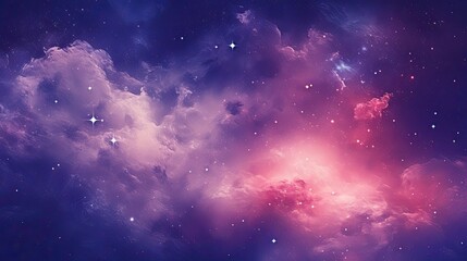 An illustration of a purple and white space with stars