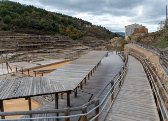 Paisaje de las Salinas de Añana en Alava, España