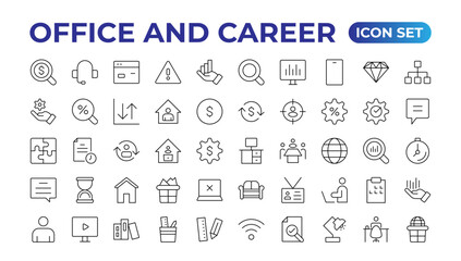Set of thin line icons related to team, teamwork, co-workers, and cooperation.Linear business simple symbol collection.Business training and office collection. Big UI icon set. Thin outline pack.