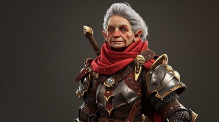 Naklejka premium Cutting-Edge Senior Game Avatar: Illustration of the Latest Elderly Gaming Character. Crafted with Generative AI