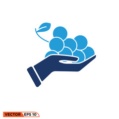 Food in hand icon design vector graphic of template, sign and symbol