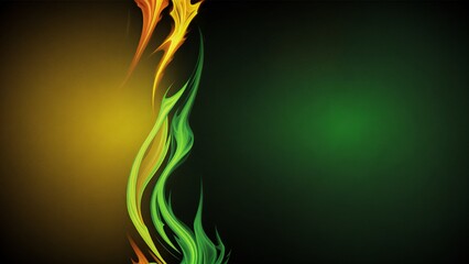 Eye-catching green and yellow flames texturized banner backdrop 