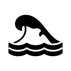 Vector solid black icon for Ocean