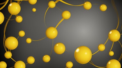 Bubble Orb Yellow Abstract Banner Background 