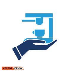 Obraz premium Food in hand icon design vector graphic of template, sign and symbol