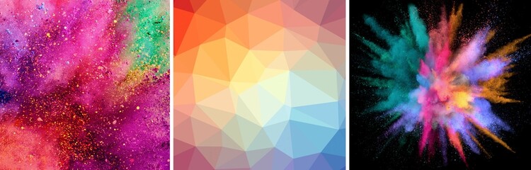 Light red, yellow polygonal pattern. Shining illustration, which consist of triangles. The textured pattern can be used for background. - obrazy, fototapety, plakaty